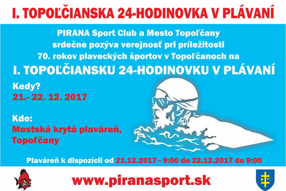 I. TOPOĽČIANSKA 24-HODINOVKA V PLÁVANÍ